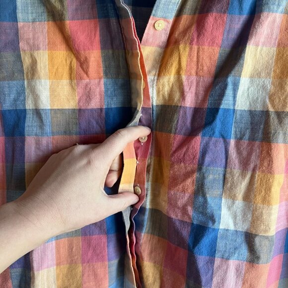 LAST CHANCE Madewell Hilltop Shirt in Rainbow Check Size XXS - Picture 3 of 9